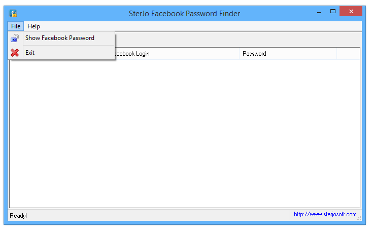 SterJo Facebook Password Finder