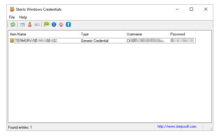 SterJo Windows Credentials