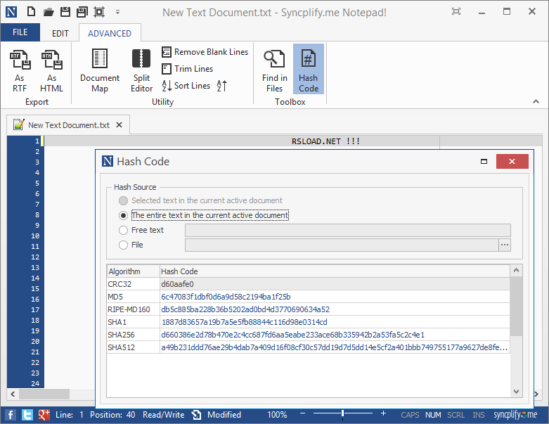 Syncplify.me Notepad!