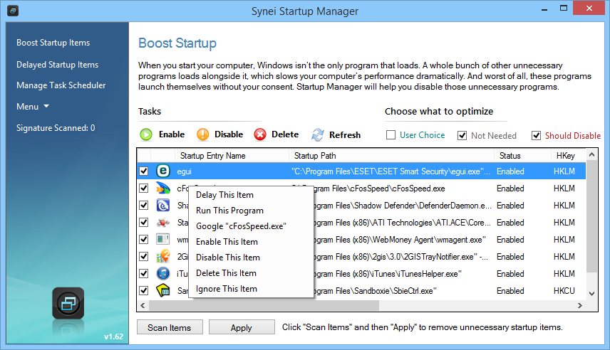 Synei Startup Manager