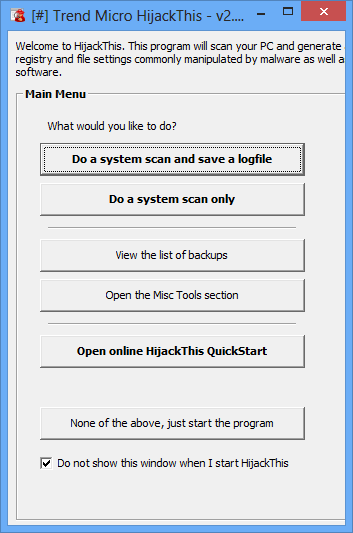 Trend Micro HijackThis