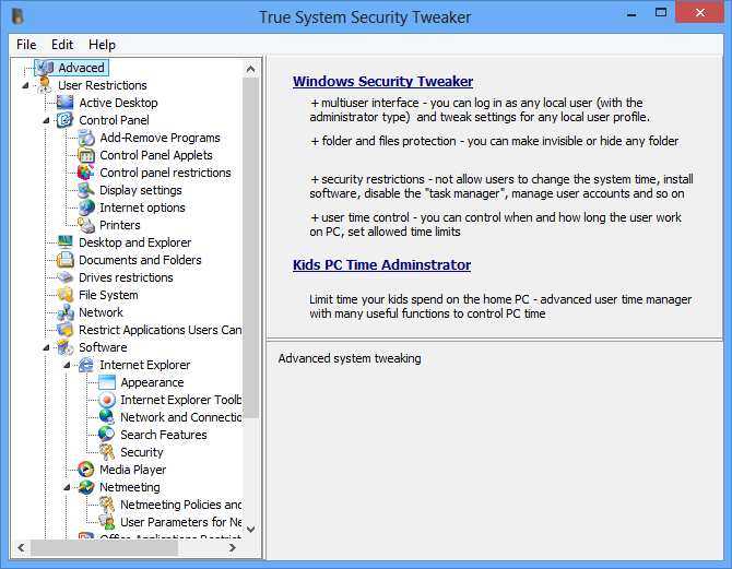 True System Security Tweaker