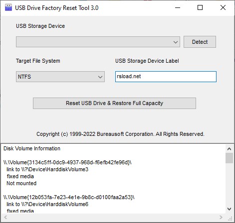 USB Drive Factory Reset Tool