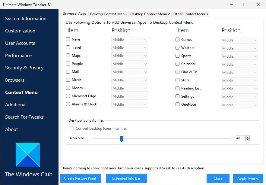 Ultimate Windows Tweaker