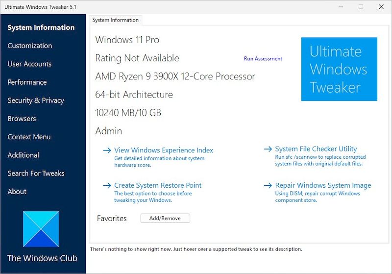 Ultimate Windows Tweaker