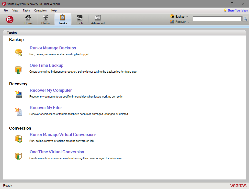 Veritas System Recovery бесплатно