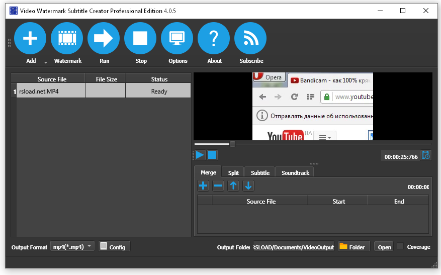Video Watermark Subtitle Creator