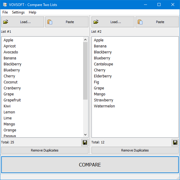 VovSoft Compare Two Lists + crack