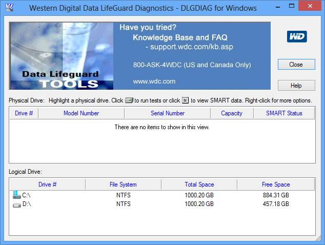 Western Digital Data Lifeguard Diagnostics
