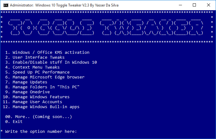 Win 10 Toggle Tweaker
