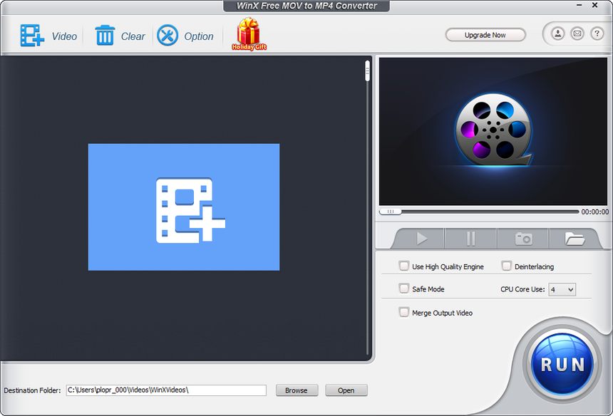 WinX Free MOV to MP4 Converter