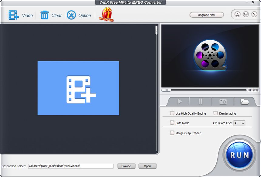 WinX Free MP4 to MPEG Converter