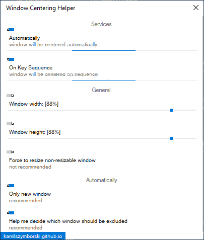 Window Centering Helper