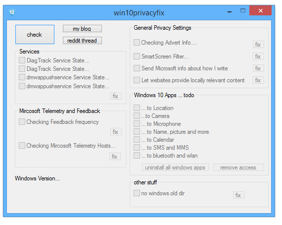 Windows 10 Privacy Fixer