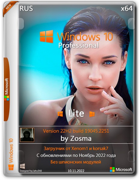 Windows 10 Pro x64 Lite 22H2.19045.2251 Rus Zosma