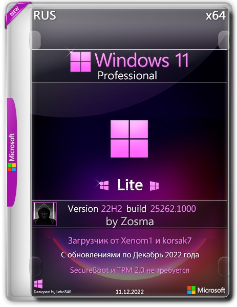 Windows 11 Pro x64 Lite 22H2 25262.1000 Zosma Rus