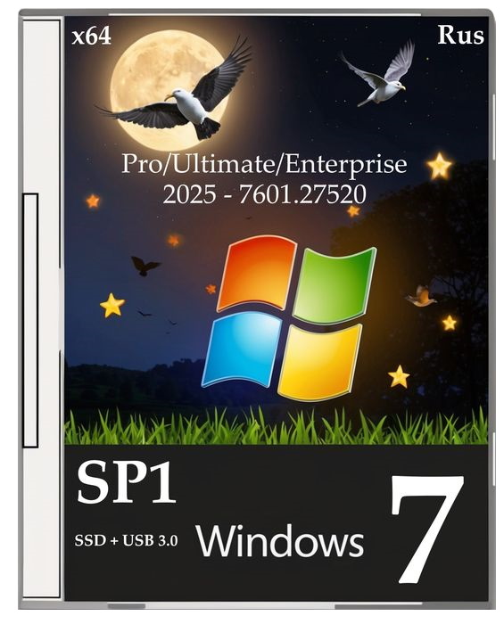 Windows 7 SP1 2025 iso сборка с драйверами под ПК и ноут на Русском - 7601.27520