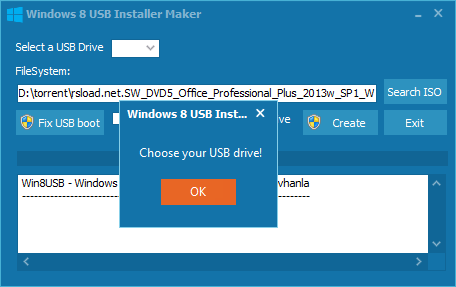 Windows 8 USB Installer Maker