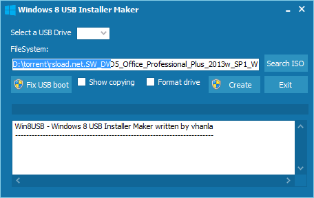 Windows 8 USB Installer Maker