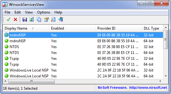 WinsockServicesView