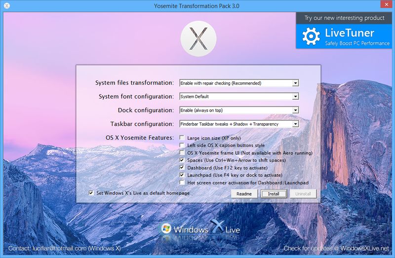 Yosemite Transformation Pack