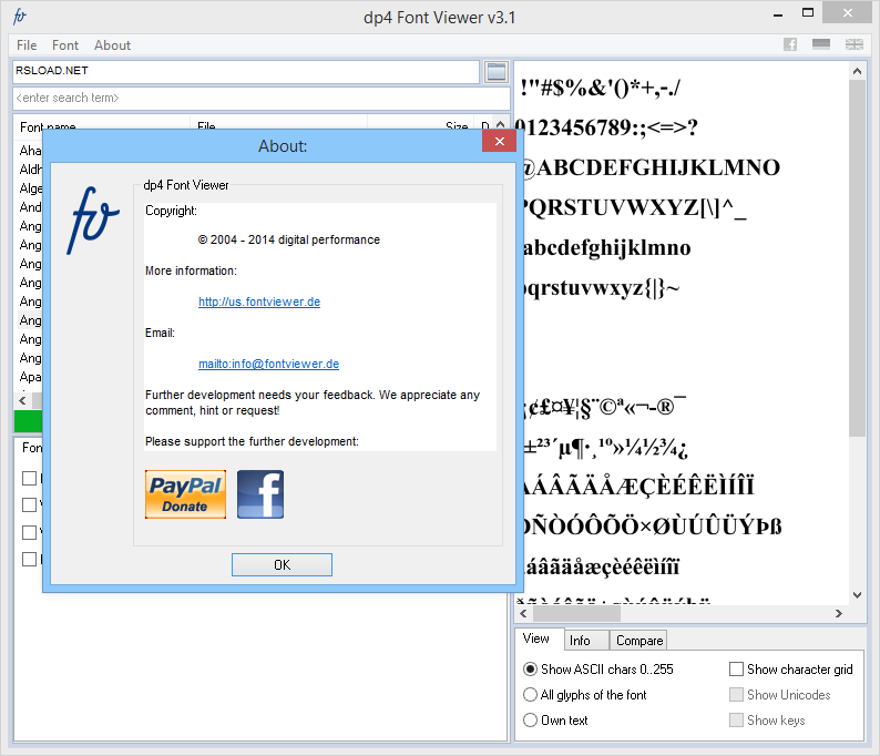 dp4 Font Viewer