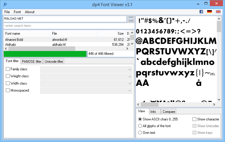 dp4 Font Viewer