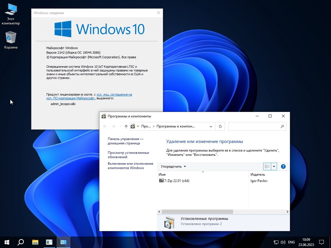 Скачать Виндовс 10 21H2 Enterprise 2021 LTSC 64bit Rus без торрент бесплатно