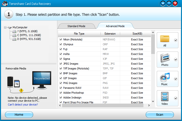 бесплатно Tenorshare Card Data Recovery