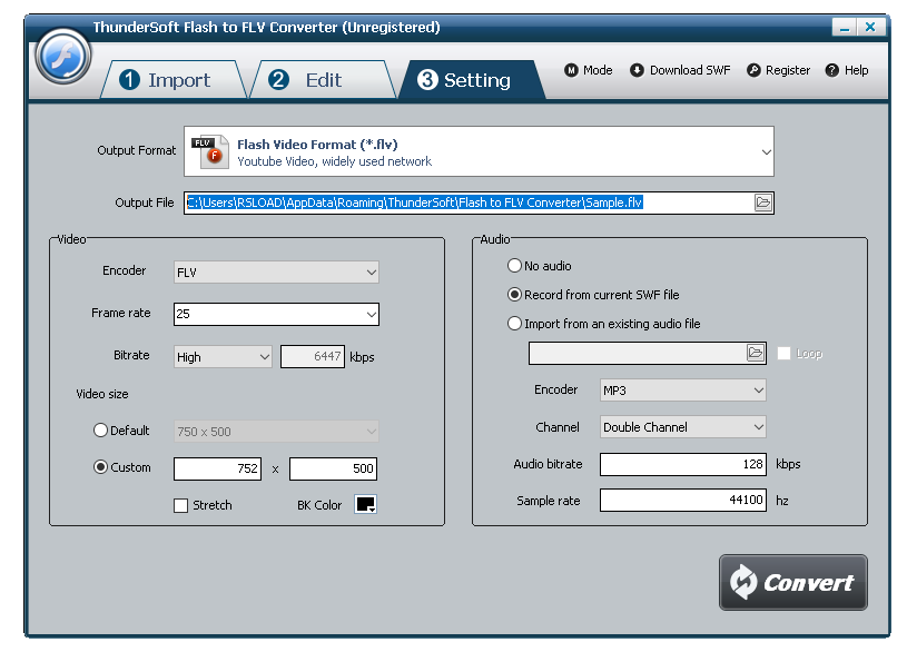 программа ThunderSoft Flash to FLV Converter