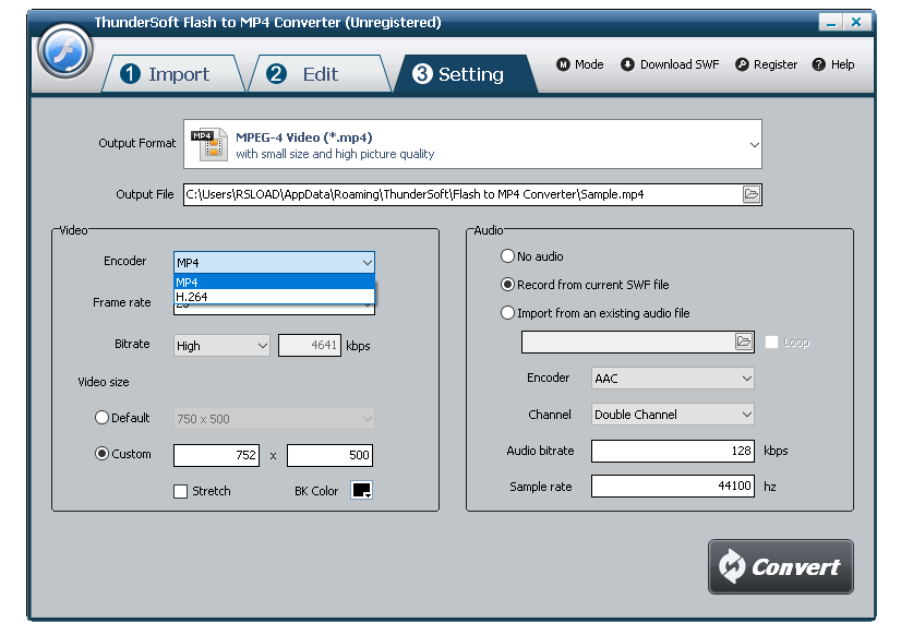 программа ThunderSoft Flash to MP4 Converter