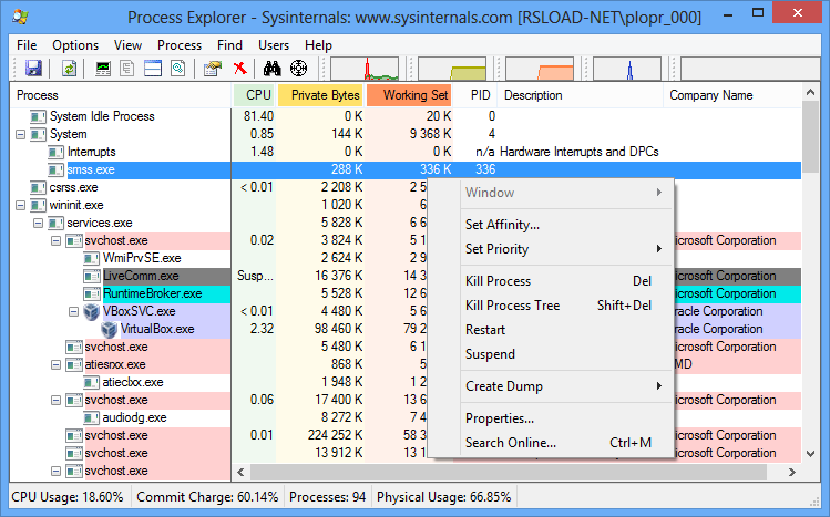 скачать Process Explorer