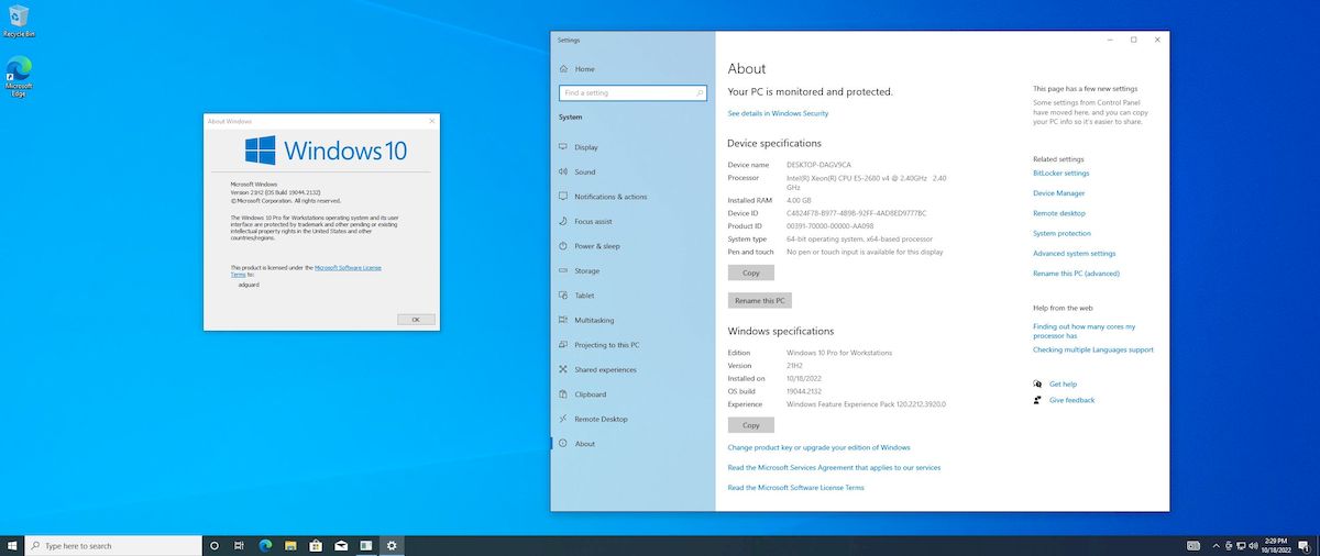 скачать Windows 10 21H2 19044.2132 adguard бесплатно